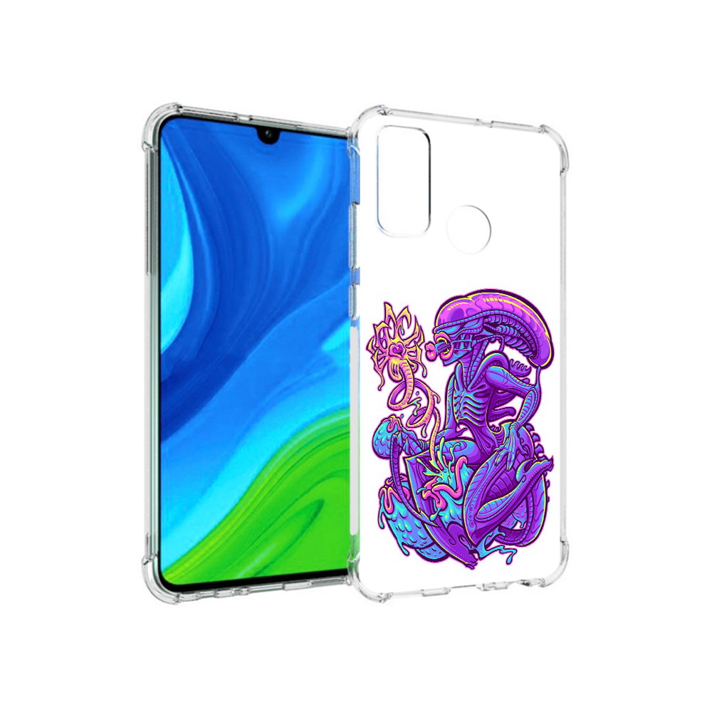 

Чехол MyPads Tocco для Huawei P Smart (2020) чужой фиолетовый цвет, Прозрачный, Tocco