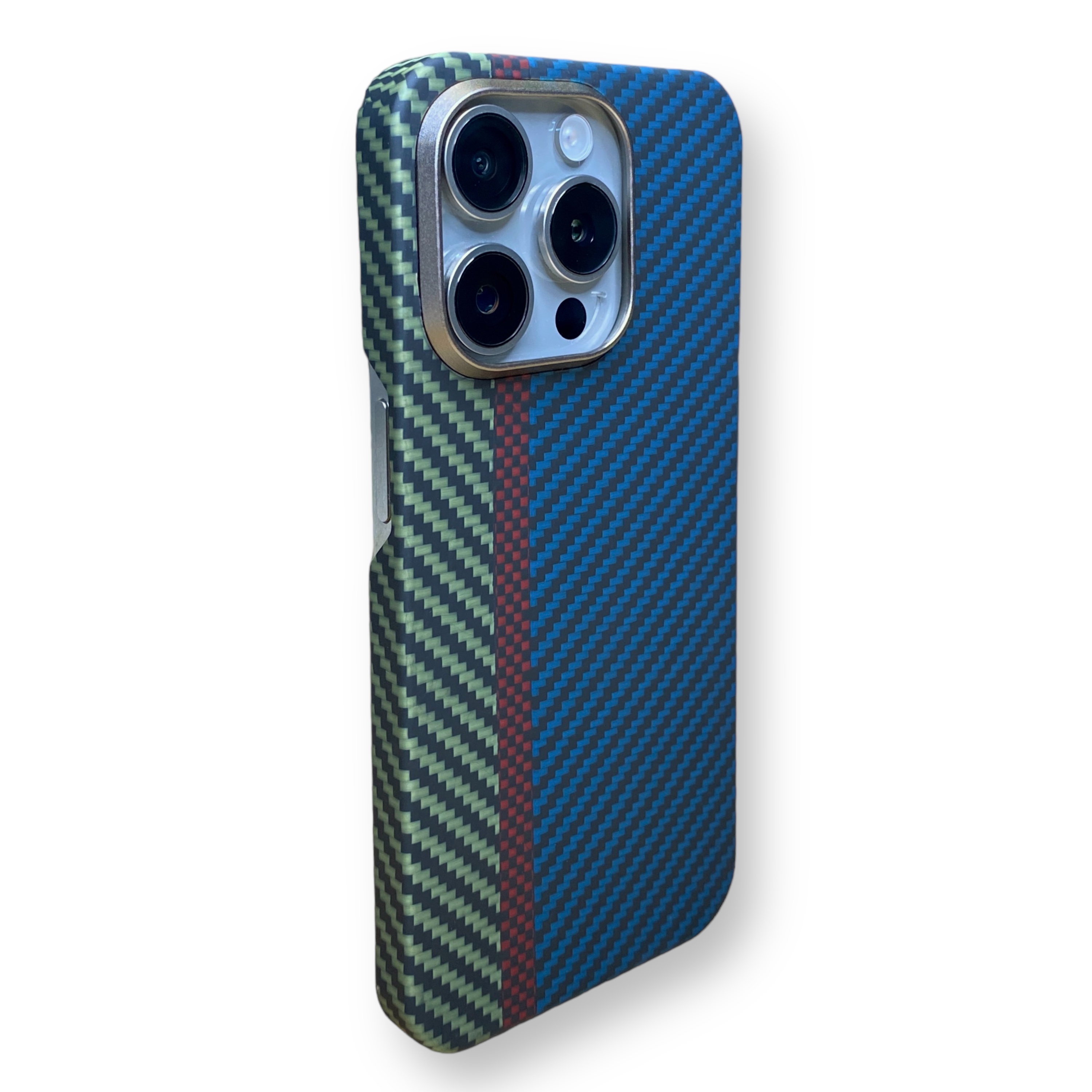 Чехол карбоновый для iPhone 15 Pro (MagSafe) Кевларовый из арамидного волокна