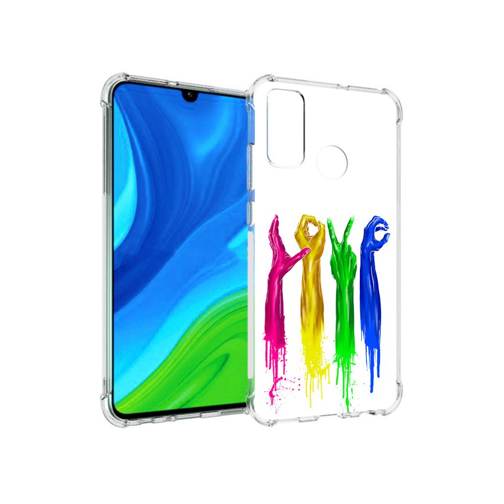

Чехол MyPads Tocco для Huawei P Smart (2020) яркие руки love, Прозрачный, Tocco