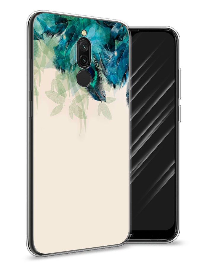 

Чехол Awog на Xiaomi Redmi 8 "Перья голубого цвета", Разноцветный, 37150-2
