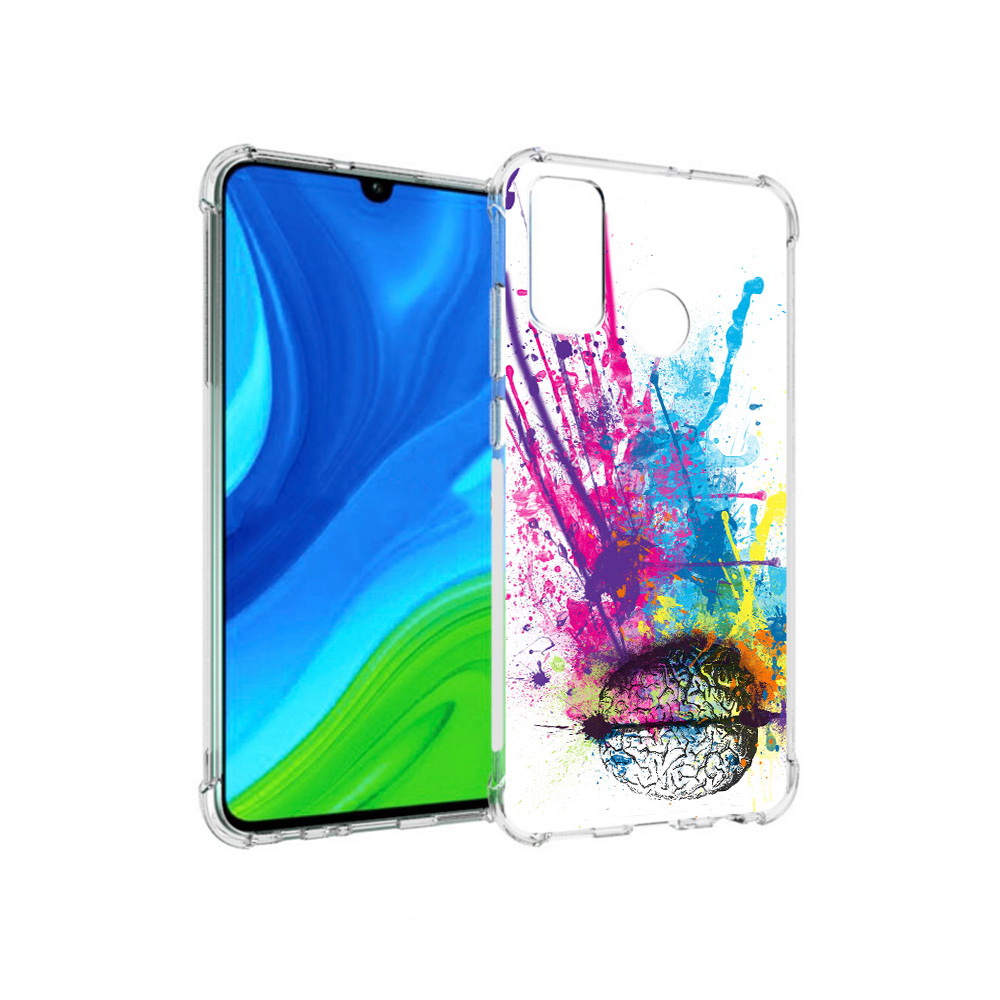 

Чехол MyPads Tocco для Huawei P Smart (2020) яркий красочный мозг, Прозрачный, Tocco