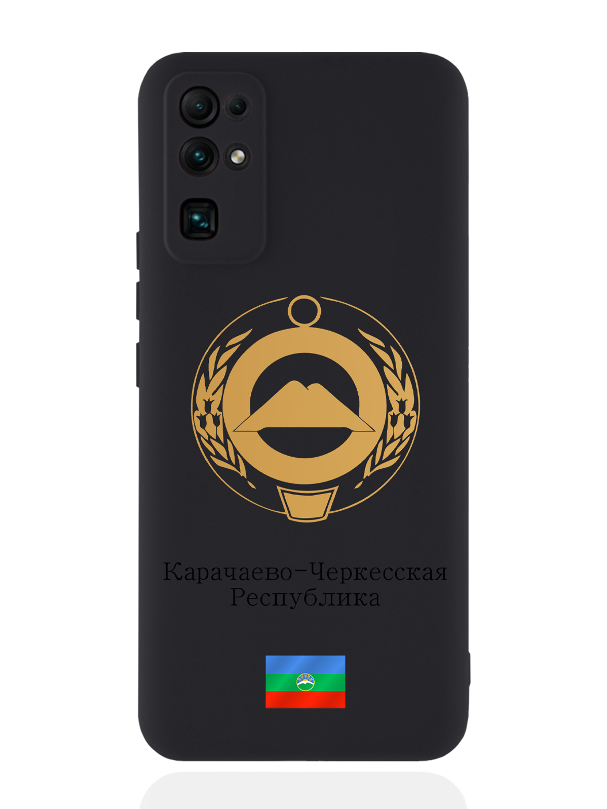 фото Чехол signumcase для honor 30 золотой герб карачаево-черкесской республики черный