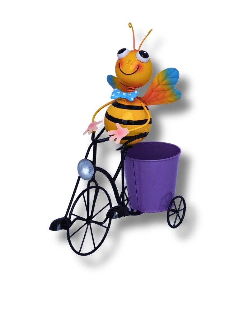 Садовая фигура Klesto Пчела на велосипеде с горшком