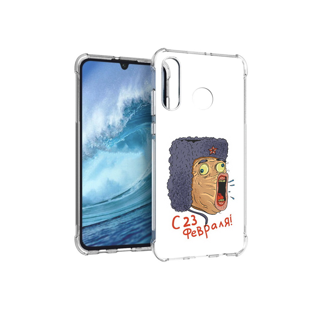 

Чехол MyPads Tocco для Huawei P30 Lite 23 февраля смешная эмоция, Прозрачный, Tocco