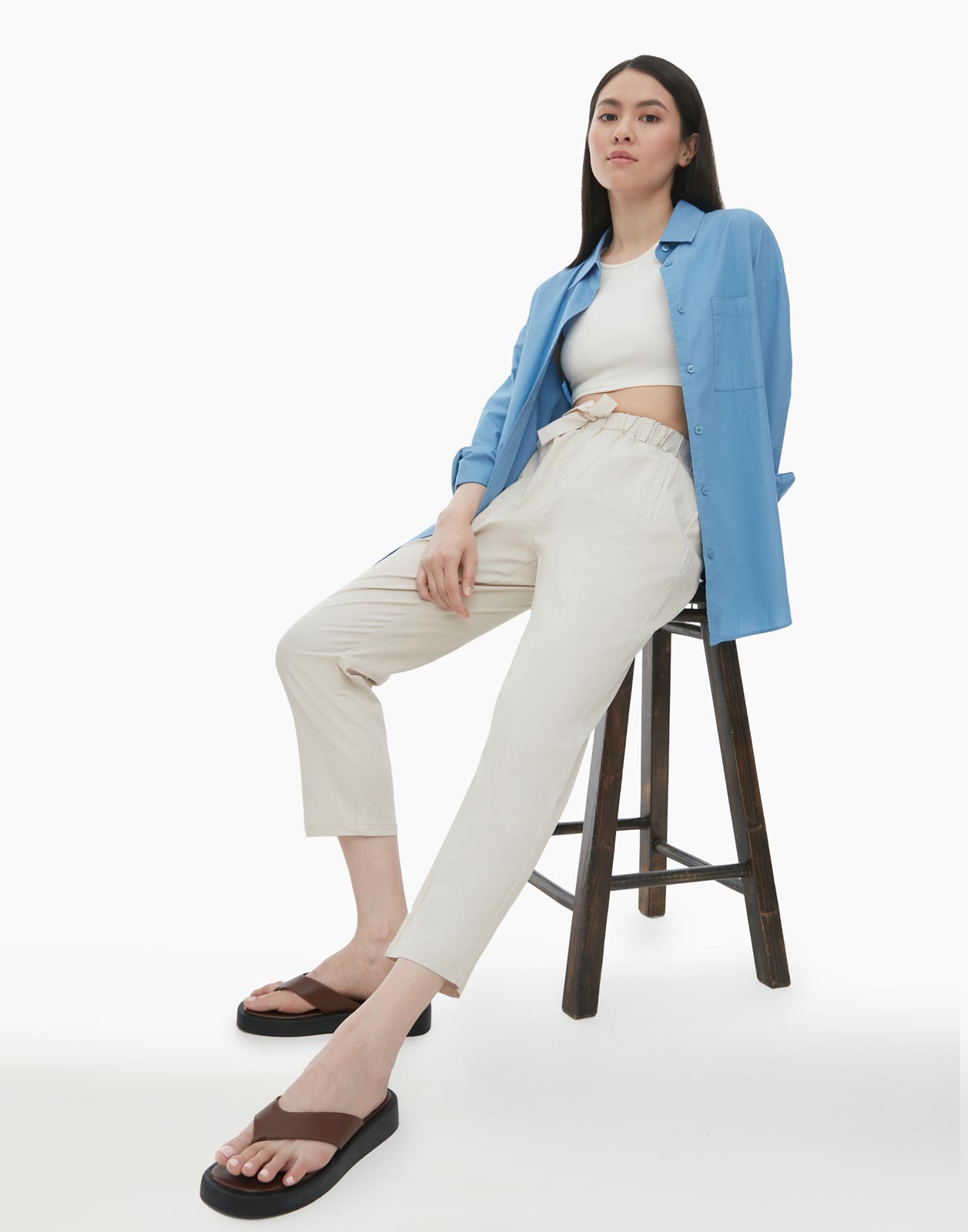 

Брюки женские Gloria Jeans GPT008742 бежевые S/164, Бежевый, GPT008742