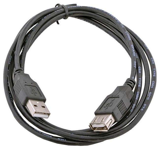 

Кабель-удлинитель Noname USB2.0 AM/AF 2м (Черный)