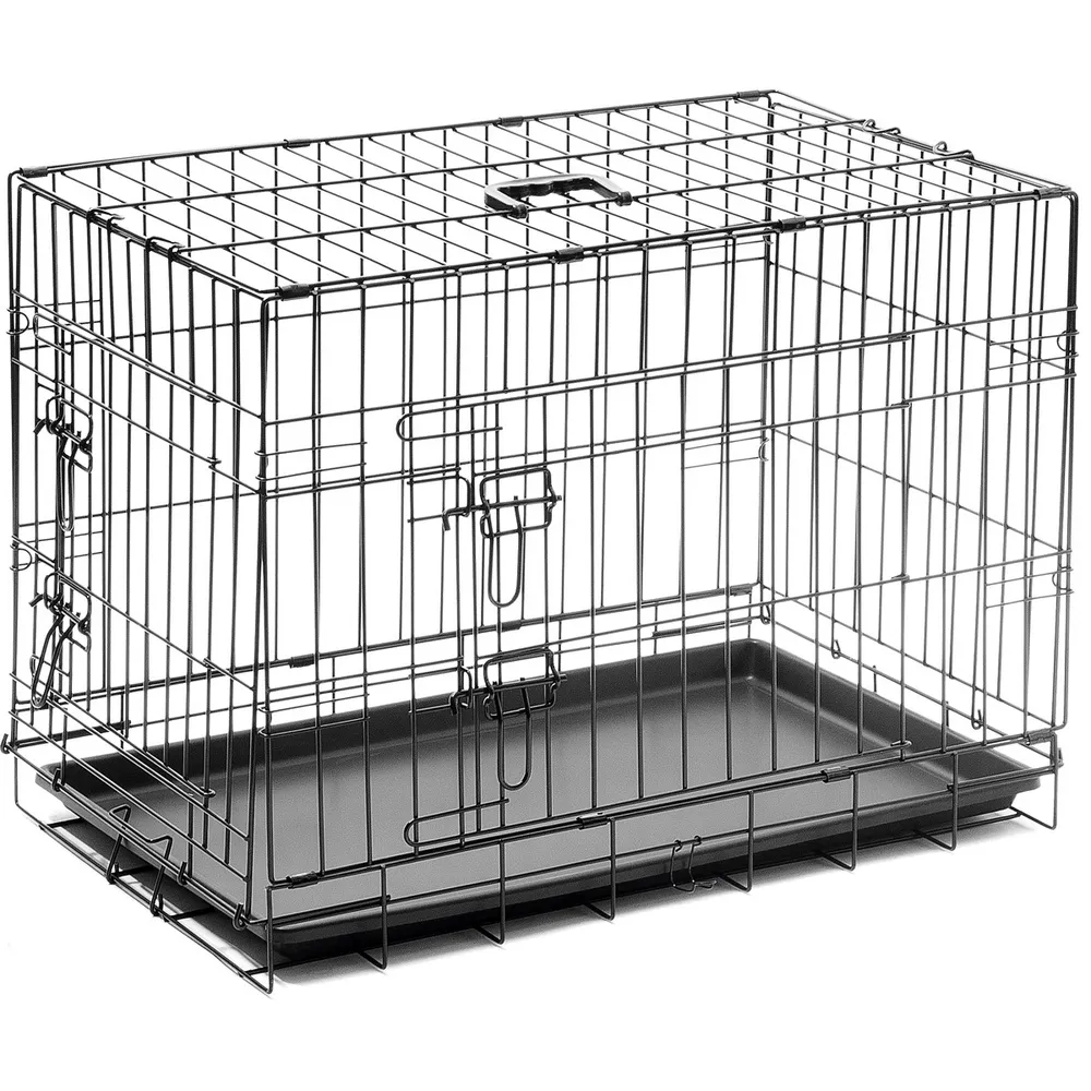 Клетка для собак Zoo One №3 с плоским поддоном 2 двери черная 75х48х53 см