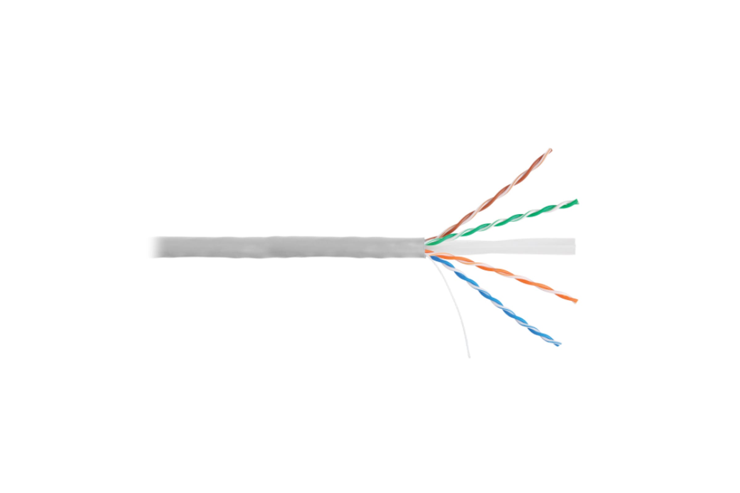 NETLAN Кабель U/UTP 4 пары, Кат.6, одножильный, внутренний, PVC, серый, 305м EC-UU004-6-PV