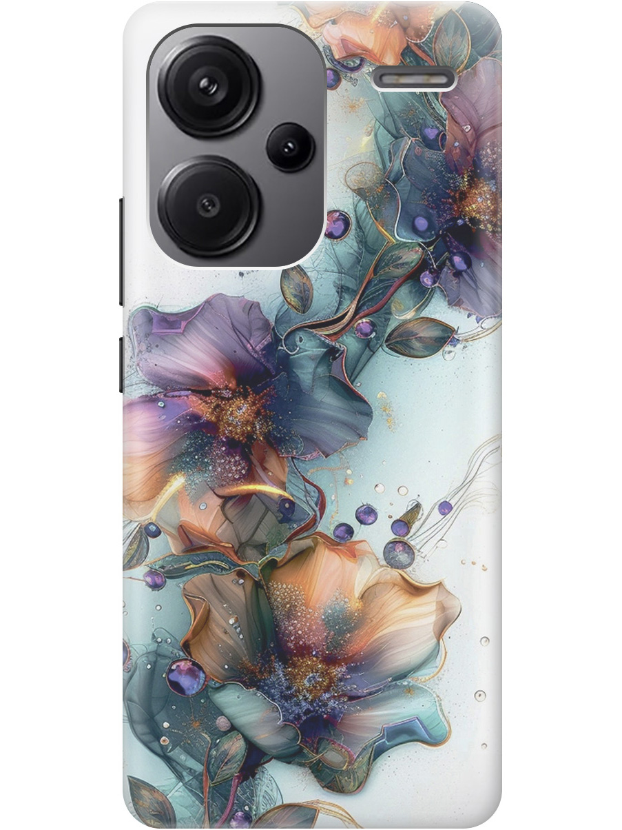 

Силиконовый чехол на Xiaomi Redmi Note 13 Pro + с принтом "Мистические цветы", Прозрачный;белый;зеленый, 776589210
