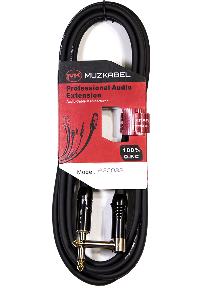 

Гитарный кабель MUZKABEL AGC036 - 6 метров, JACK-JACK(Угловой), Черный, AGC03
