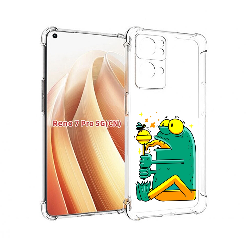 

Чехол MyPads Зеленая лягушка с чупа чупсом для OPPO Reno7 Pro 5G, Прозрачный, Tocco