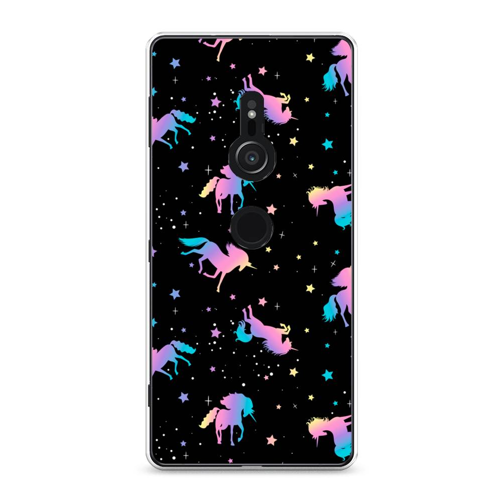 

Чехол на Sony Xperia XZ2 "Единороги градиент", Черный;розовый;голубой, 52850-1
