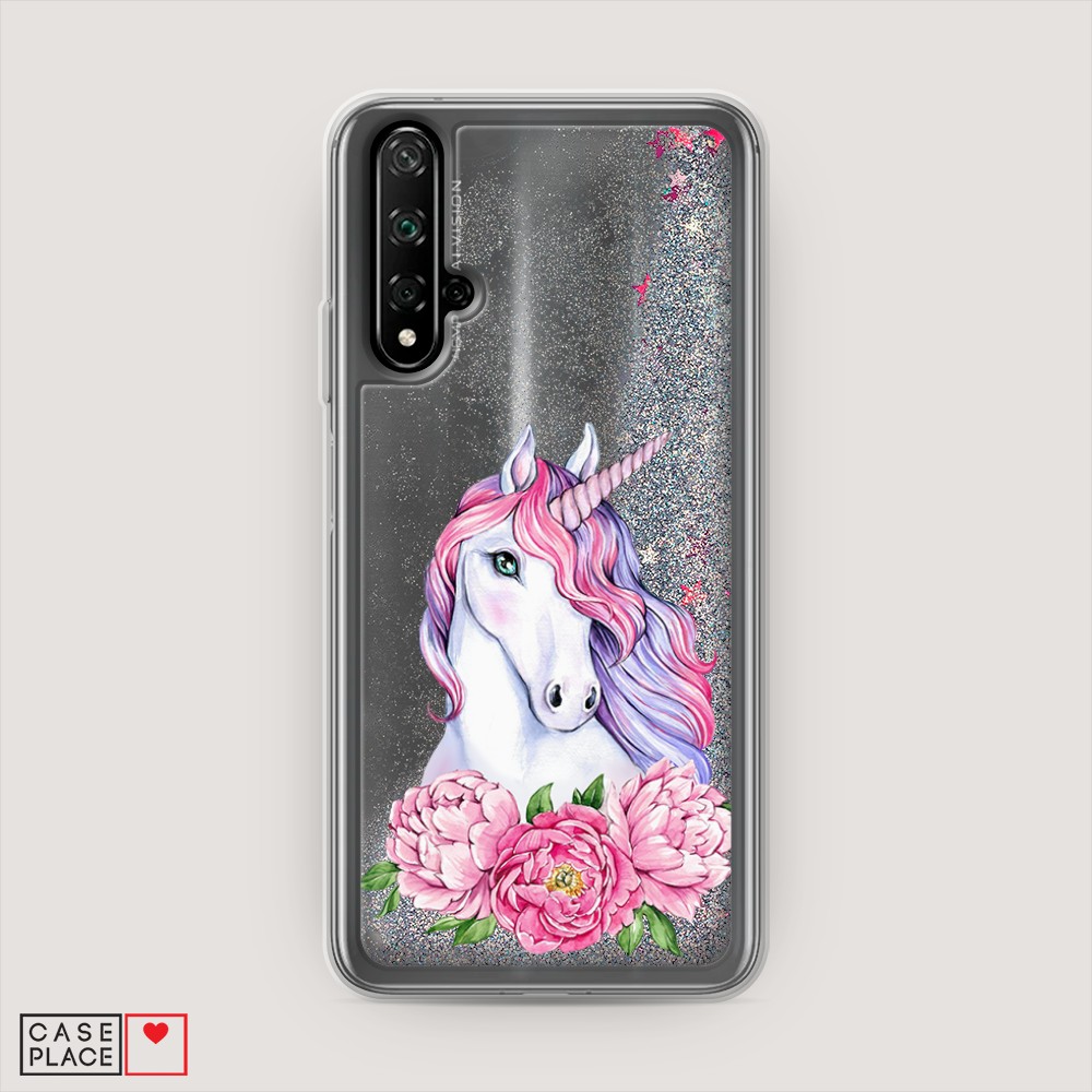 

Чехол Awog на Honor 20/Huawei Nova 5T "Единорог с пионами", Разноцветный, 69591-1