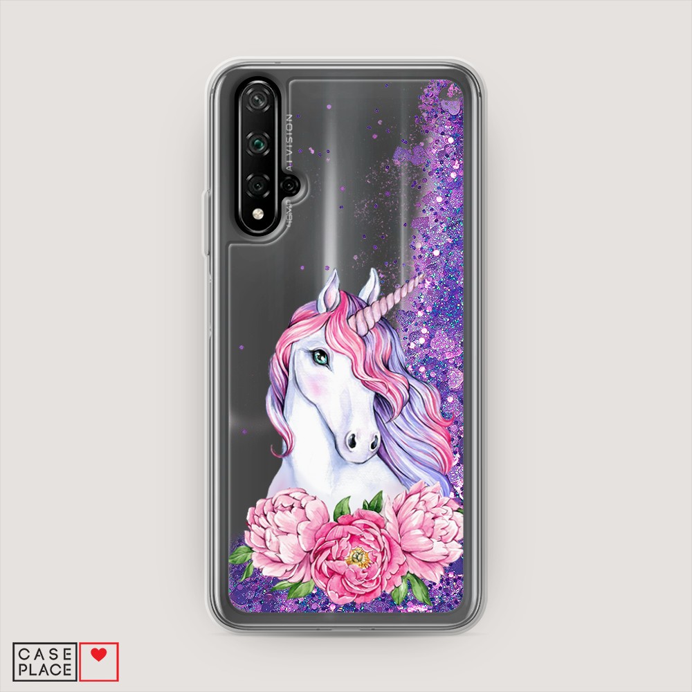 

Чехол Awog на Honor 20/Huawei Nova 5T "Единорог с пионами", Разноцветный, 69592-1