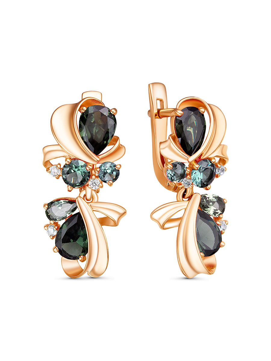 

Серьги из серебра с шпинелью/фианитом SamoroDki Jewelry 2-06-123-06з, 2-06-123-06з