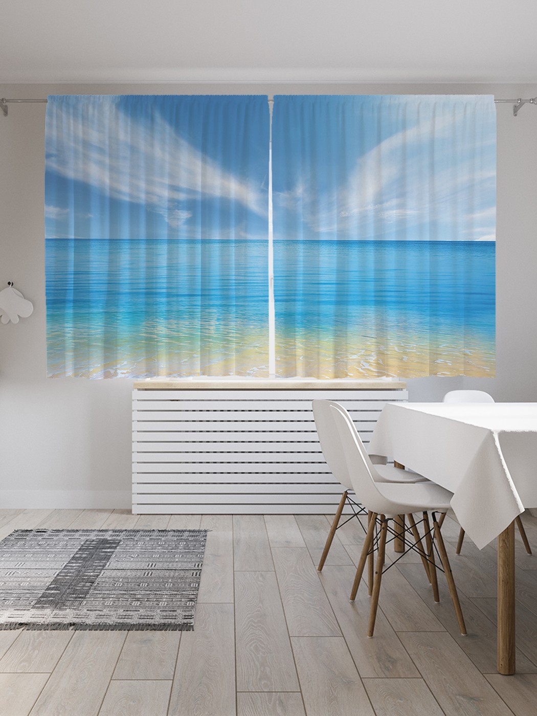 

Классические шторы JoyArty "Морская гладь", серия Oxford DeLux, 2 полотна 145x180 см, Морская гладь