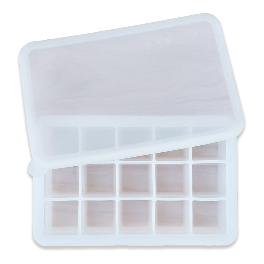 фото Силиконовая форма для льда с крышкой, белая, на 15 кубиков, kitchen angel ka-formice-01