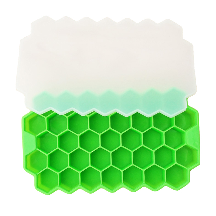фото Форма для льда соты, зеленая с крышкой, 20,3х12х2,1 см, kitchen angel ka-formice-09