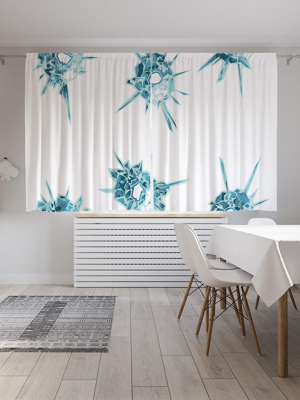 

Классические шторы JoyArty "Пробоины во льду", серия Oxford DeLux, 2 полотна 145x180 см, Пробоины во льду