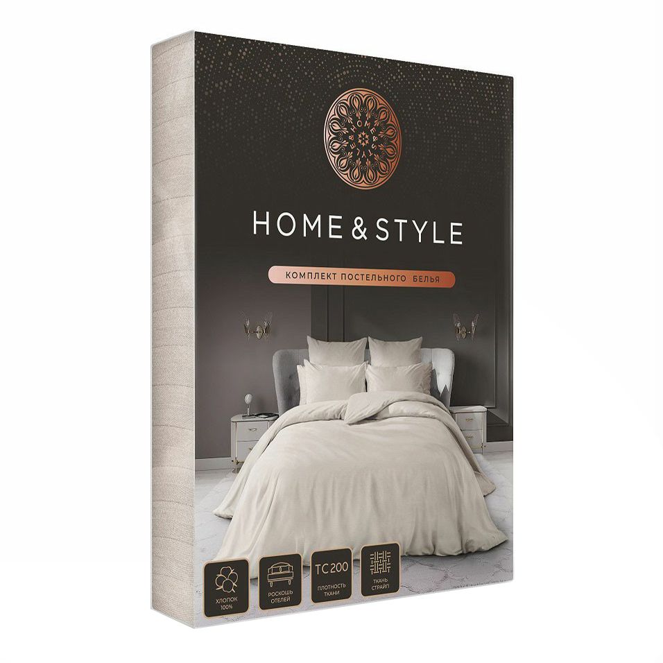 Комплект постельного белья Home & Style Sonata евро 70x70 см сатин