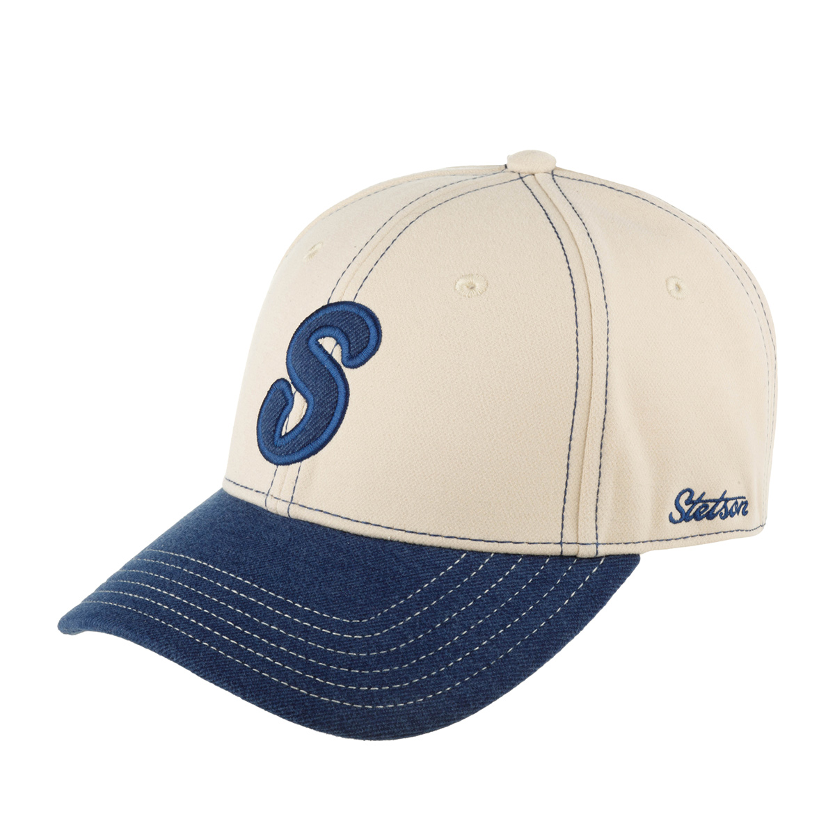 

Бейсболка унисекс Stetson 7725106 RETRO бежевая/синяя, Бежевый, 7725106 RETRO