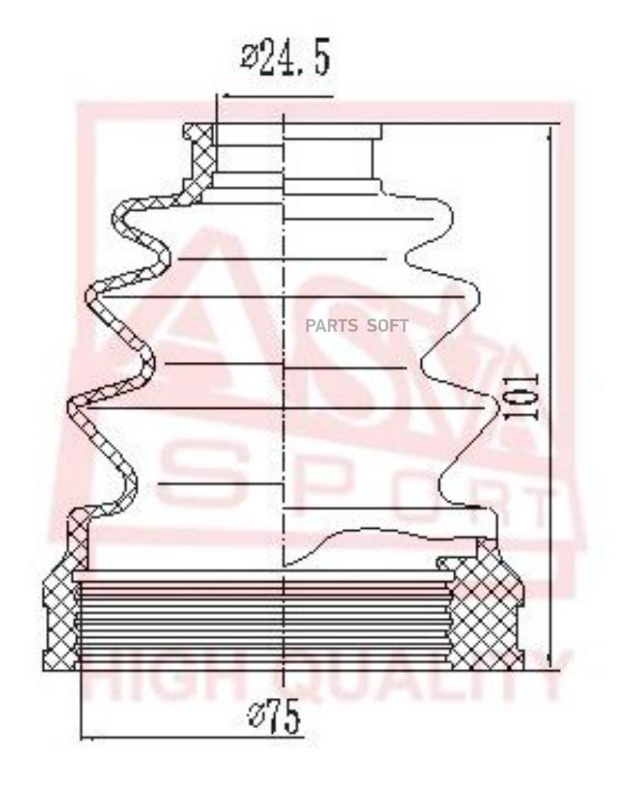 

Пыльник Шруса (Комплект Без Смазки) Asbt-80 Nsin0019662356 ASVA арт. ASBT80