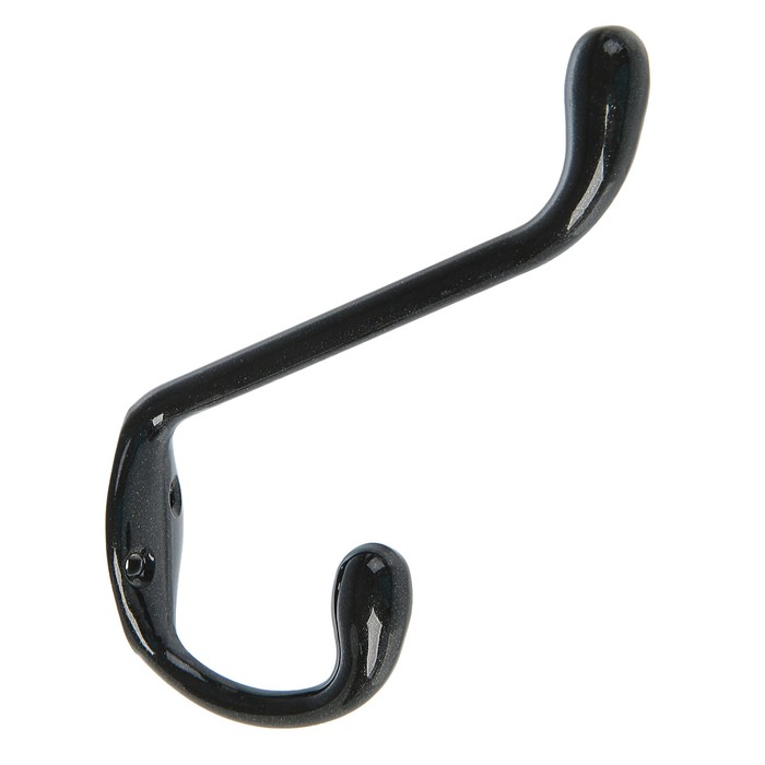 

Крючок мебельный двухрожковый ТУНДРА КМ05SD, цвет черный металлик