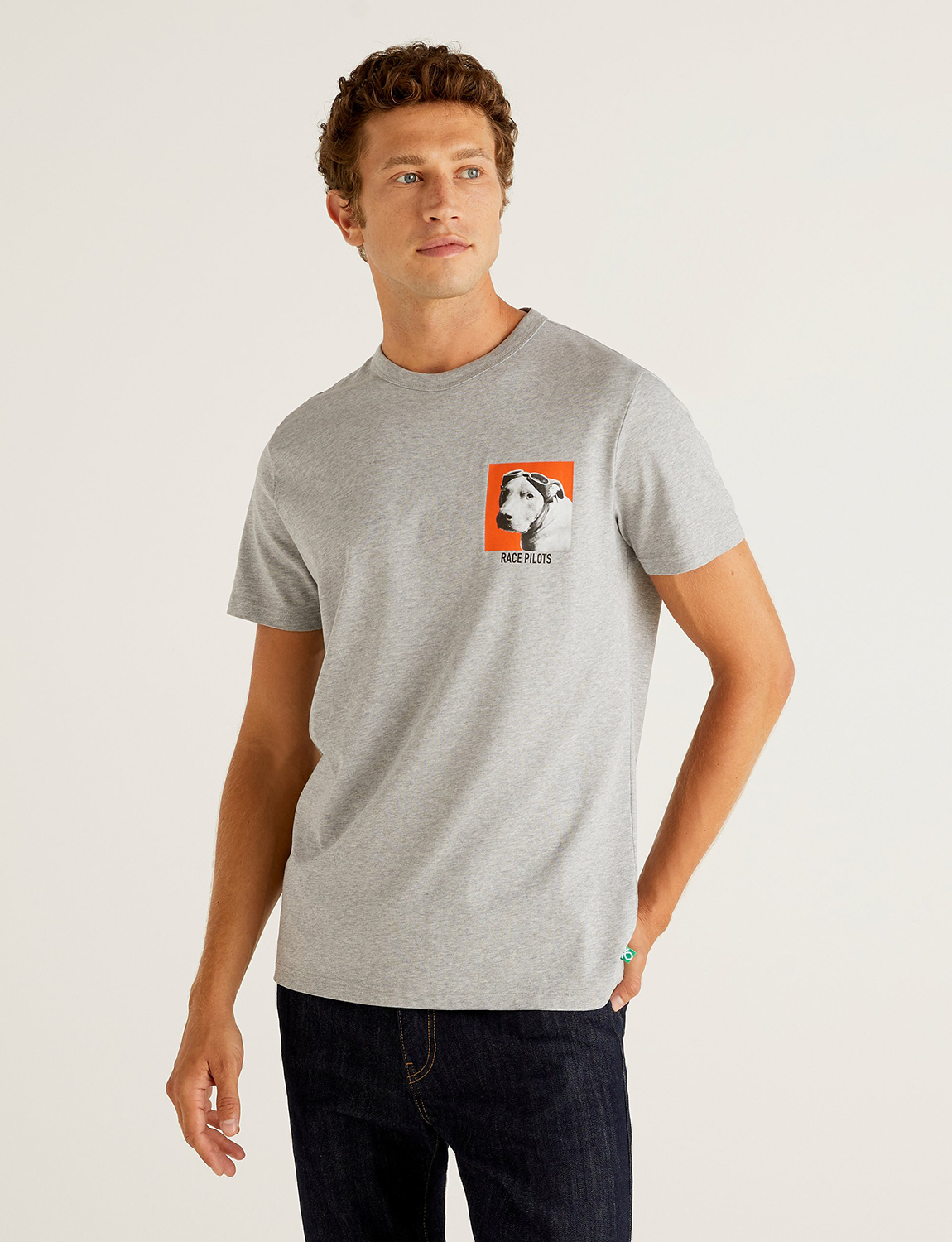 

Футболка мужская United Colors of Benetton 21A_3MI5J1AI6 серая XL