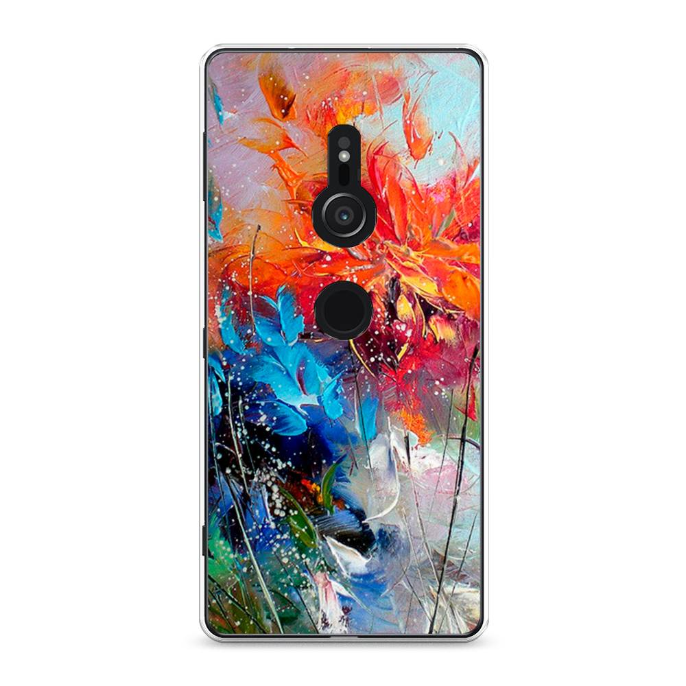 

Чехол для Sony Xperia XZ2 "Абстрактные цветы", Оранжевый;синий, 52850-4