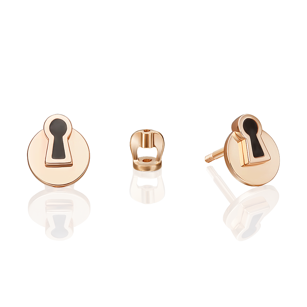 

Серьги пусеты из красного золота PLATINA jewelry 02-5329-00-000-1110, эмаль, 02-5329-00-000-1110