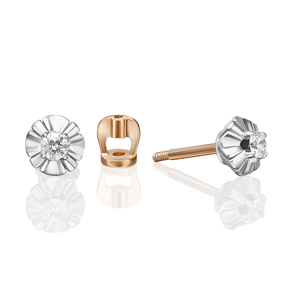 

Серьги пусеты из белого/красного золота PLATINA jewelry 02-5339-00-101-1111, бриллиант, 02-5339-00-101-1111