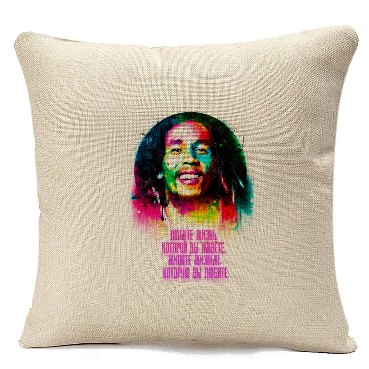 фото Подушка бежевая coolpodarok легенда bob marley