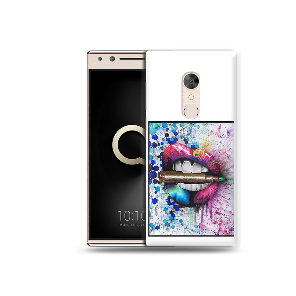 

Чехол MyPads Tocco для Alcatel 5 разноцветные губы с пулей (PT110913.675.571), Прозрачный, Tocco