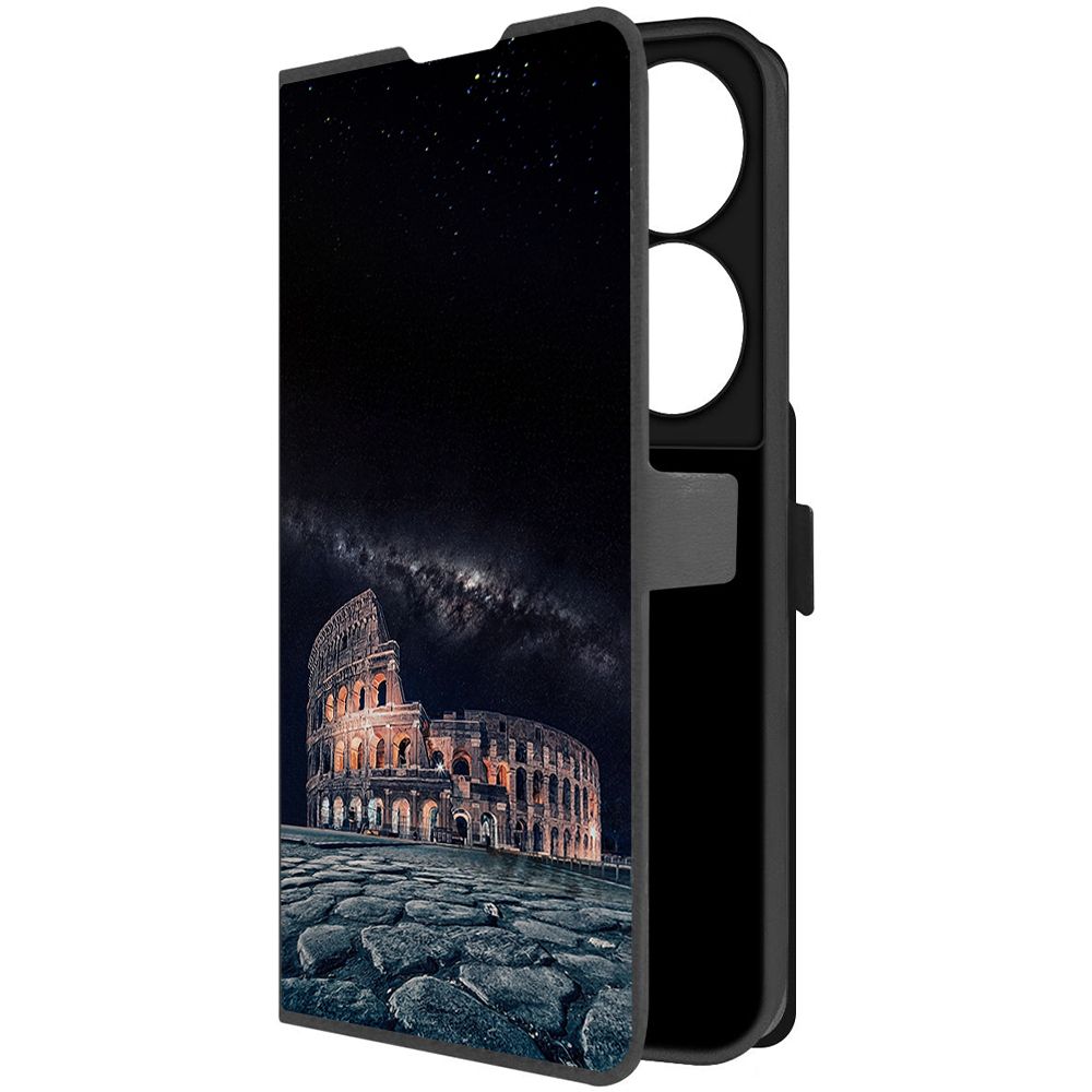 

Чехол-книжка Krutoff Eco Book для Honor X7b Италия, Колизей (черный)