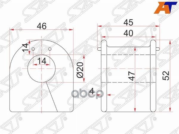 

Sat St-48815-22230 Втулка Заднего Стабилизатора D=20 Toyota Mark2 Tou S 92-01 1Шт