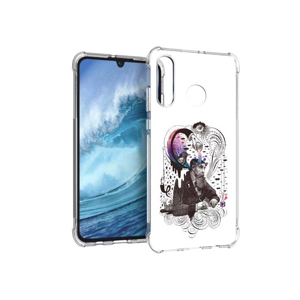 

Чехол MyPads Tocco для Huawei P30 Lite абстракция думающий мужчина, Прозрачный, Tocco