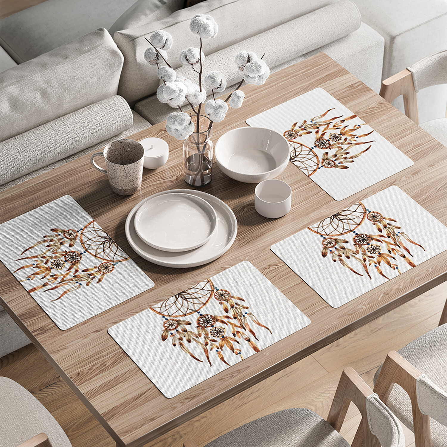 

Комплект салфеток JoyArty Ловец снов для сервировки 46x30 см, 4шт, Коричневый, Ловец снов