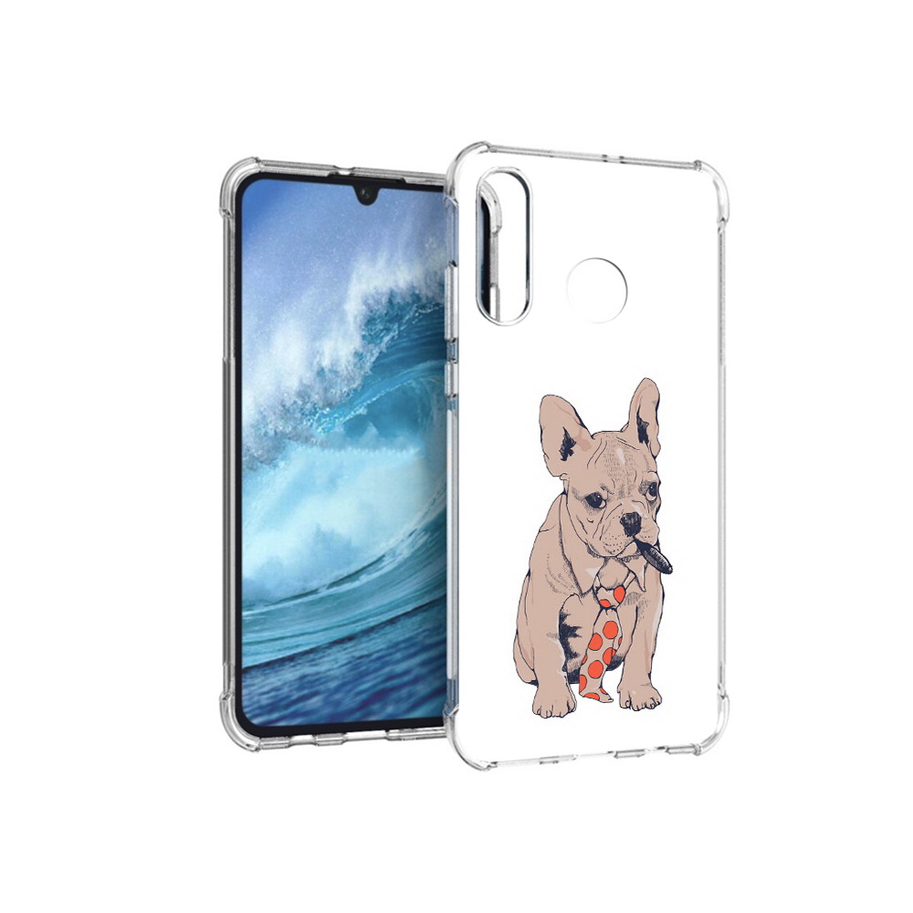 

Чехол MyPads Tocco для Huawei P30 Lite бульдог с сигарой, Прозрачный, Tocco