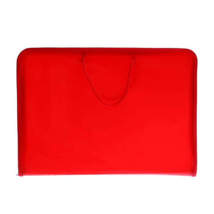 

Папка пластиковая с ручками, А3, молния вокруг, Офис, красная (460х320х25мм), Красный