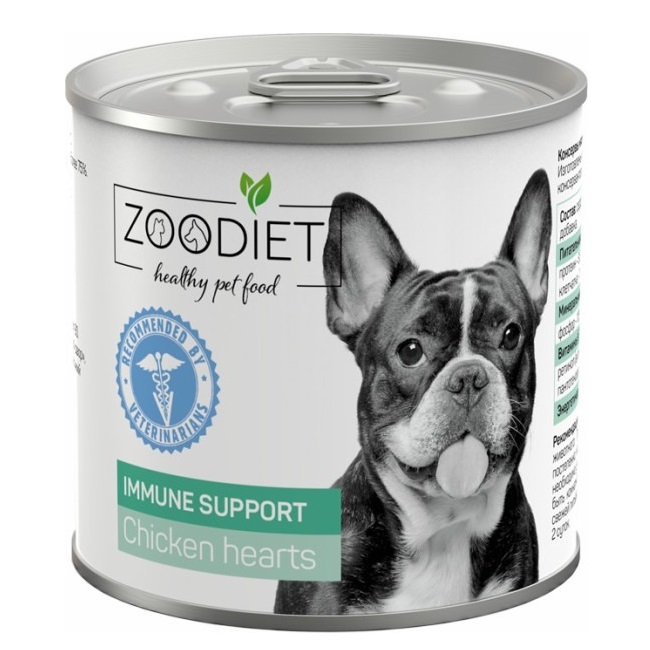 Консервы для собак ZOODIET Immune Support С куриными сердечками, 240 г