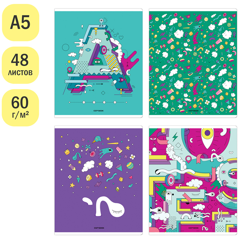 

Тетрадь 48л., А5, клетка ArtSpace "Рисунки. Doodles", эконом, (10шт.)