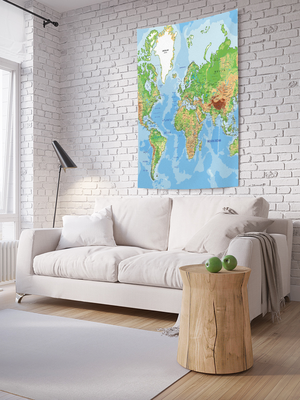 

Вертикальное фотопанно на стену JoyArty Мир на карте 100x150 см, Мир на карте