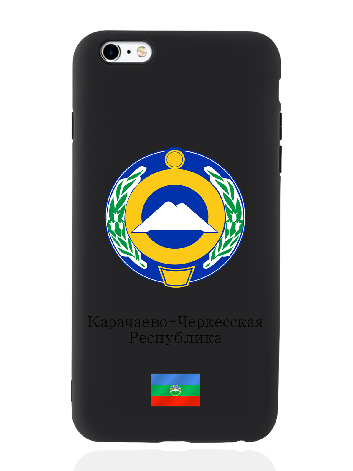 

Чехол SignumCase для iPhone 6/6s Plus Герб Карачаево-Черкесской Республики черный, Разноцветный