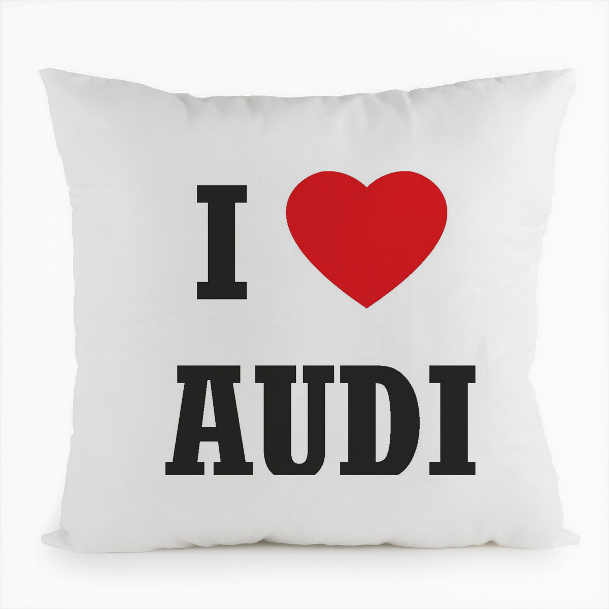 

Подушка белая CoolPodarok Авто. I love audi