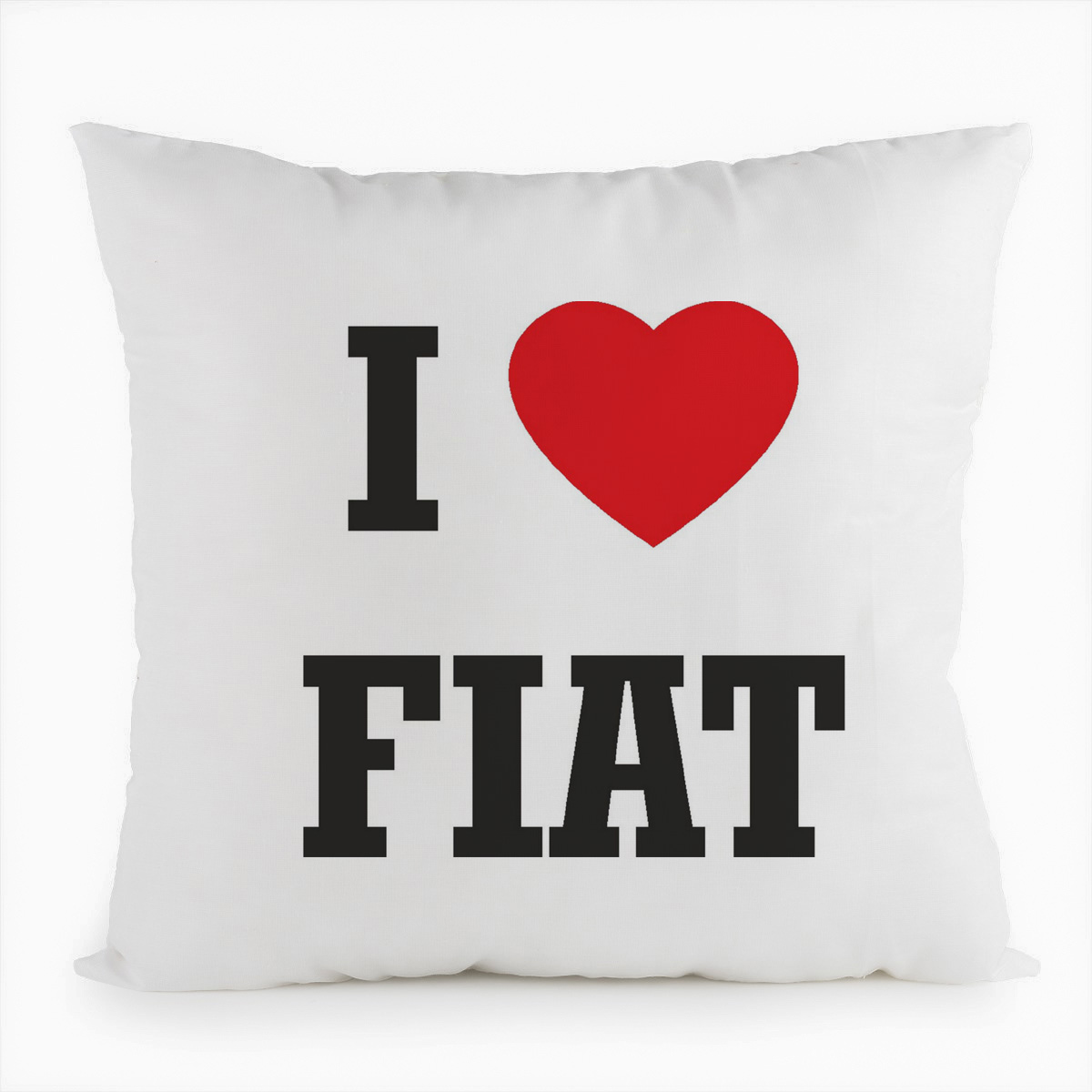 

Подушка белая CoolPodarok Авто. I love Fiat