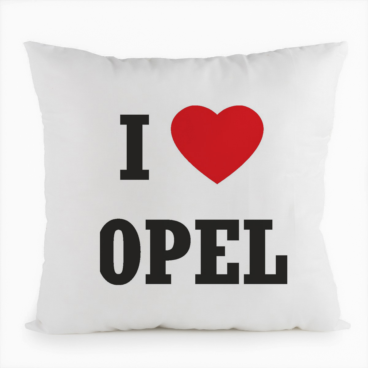 

Подушка белая CoolPodarok Авто. I love Opel