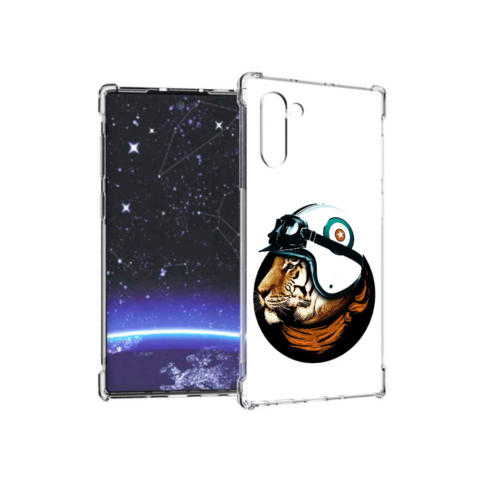 

Чехол MyPads Tocco для Samsung Galaxy Note 10 Тигр в шлеме (PT135782.511.171), Прозрачный, Tocco