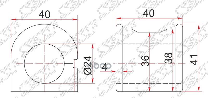

SAT ST-48815-52040 Втулка переднего стабилизатора D=24 TOYOTA FUN CARGO 99- 1шт