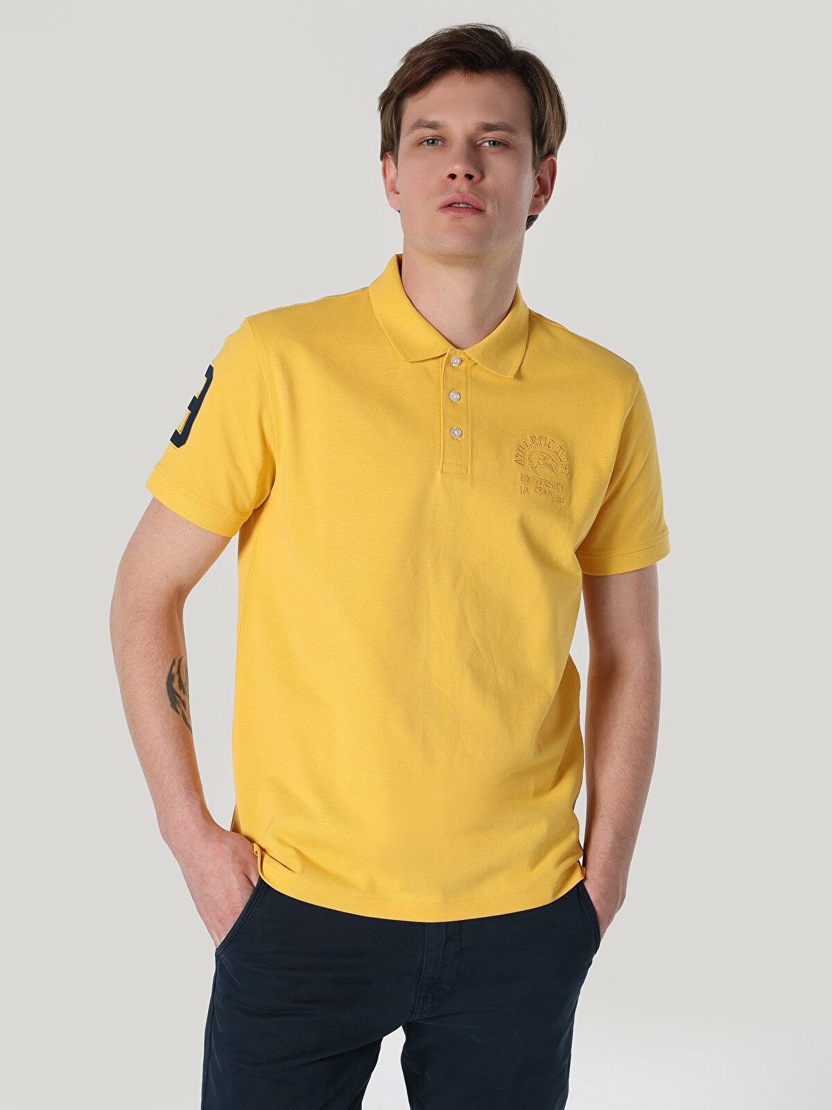 

Футболка мужская Colin's CL1062964_Q1.V1 желтая S, Желтый, CL1062964_Q1.V1