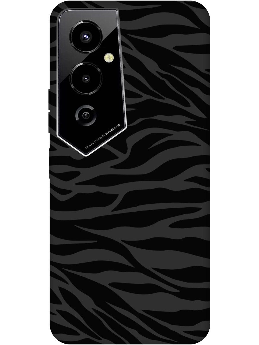 

Силиконовый чехол на Tecno Pova 4 Pro с рисунком "Зебра" Soft Touch черный, 20000602